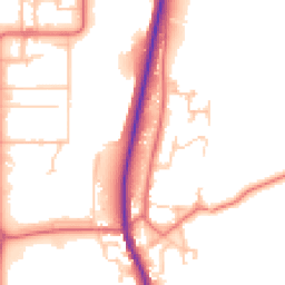 Daytime road noise heatmap for DL5 6JR