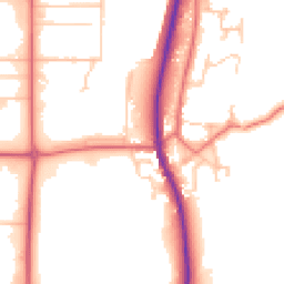 Daytime road noise heatmap for DL5 6JZ