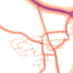 Daytime road noise heatmap for DL5 6PQ