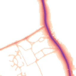 Daytime road noise heatmap for DL9 3AN