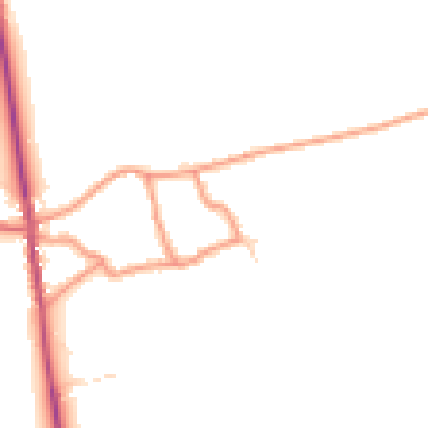 Daytime road noise heatmap for DN15 0AJ