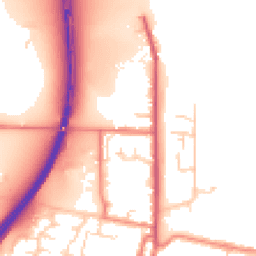 Daytime road noise heatmap for DN18 5AZ