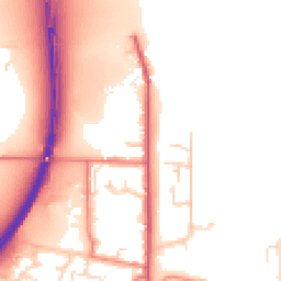 Daytime road noise heatmap for DN18 5BA
