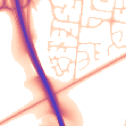 Daytime road noise heatmap for DN18 5GW