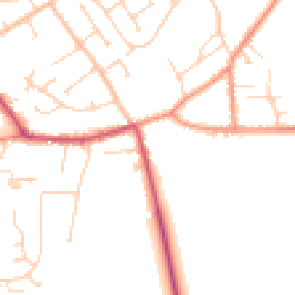 Daytime road noise heatmap for DN20 0AB