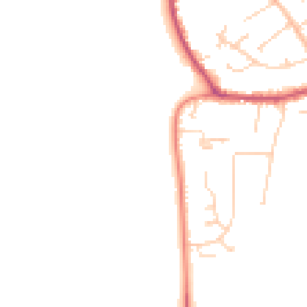 Daytime road noise heatmap for DN20 0AJ