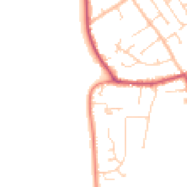 Daytime road noise heatmap for DN20 0AL