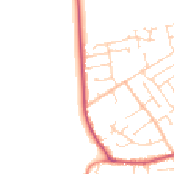 Daytime road noise heatmap for DN20 0AS