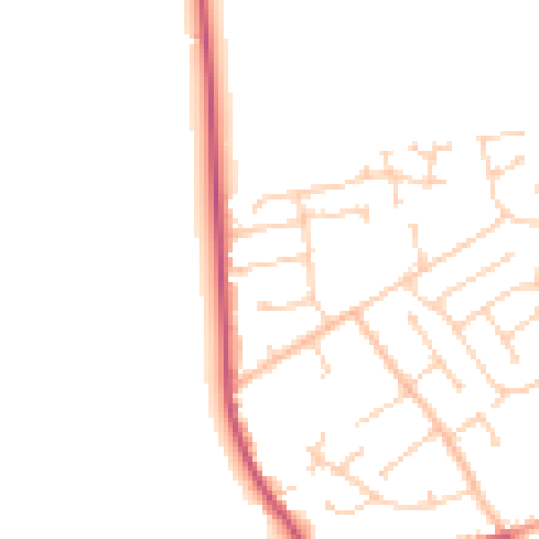 Daytime road noise heatmap for DN20 0AU