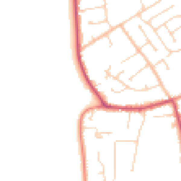 Daytime road noise heatmap for DN20 0AW