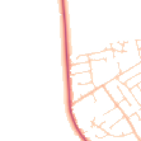 Daytime road noise heatmap for DN20 0AY