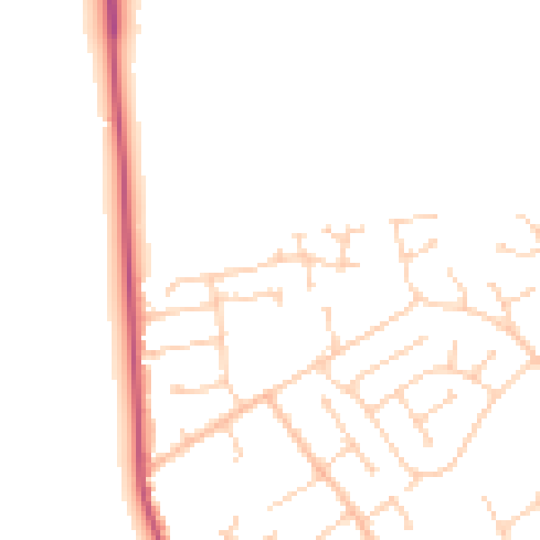 Daytime road noise heatmap for DN20 0BA