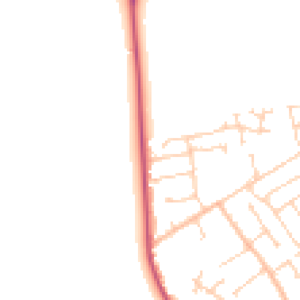 Daytime road noise heatmap for DN20 0BE