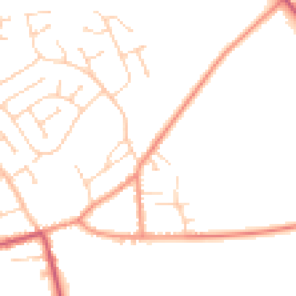 Daytime road noise heatmap for DN20 0DD