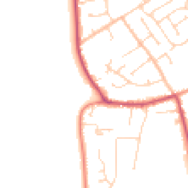 Daytime road noise heatmap for DN20 0DQ