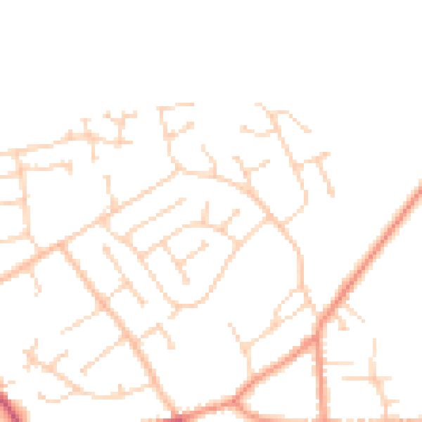 Daytime road noise heatmap for DN20 0EP