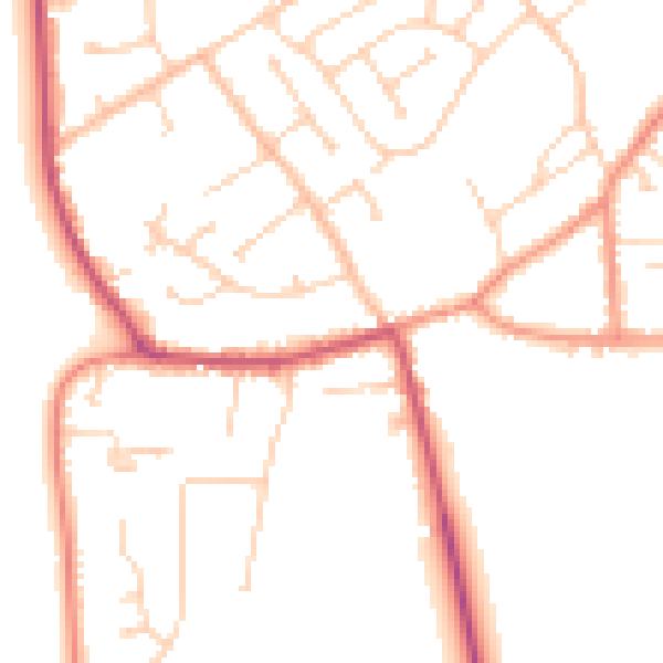 Daytime road noise heatmap for DN20 0HY