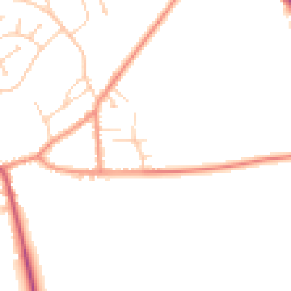 Daytime road noise heatmap for DN20 0JJ