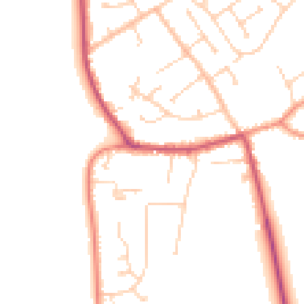 Daytime road noise heatmap for DN20 0JR
