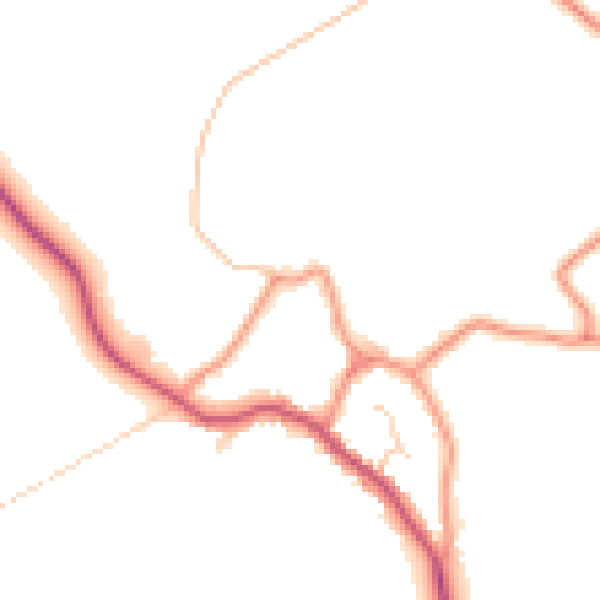 Daytime road noise heatmap for DN20 0NE