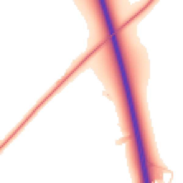 Daytime road noise heatmap for DN20 0NU