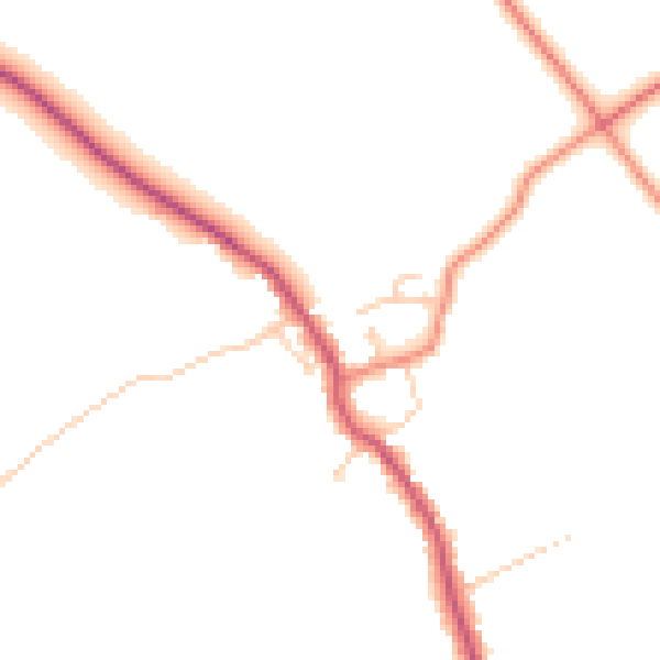 Daytime road noise heatmap for DN20 0PU