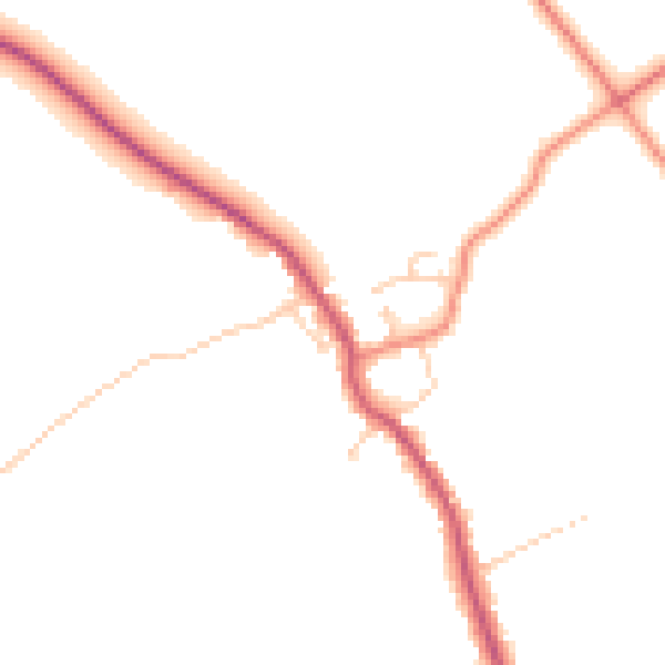 Daytime road noise heatmap for DN20 0PY