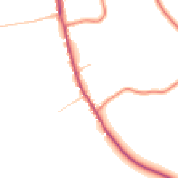 Daytime road noise heatmap for DN20 0PZ