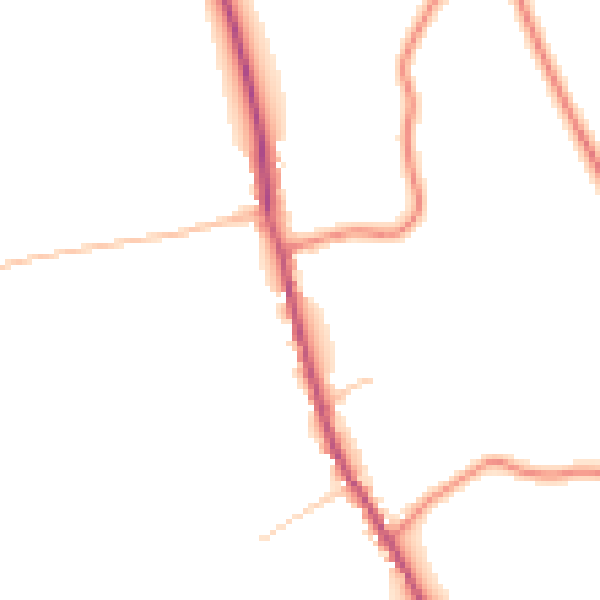 Daytime road noise heatmap for DN20 0QF