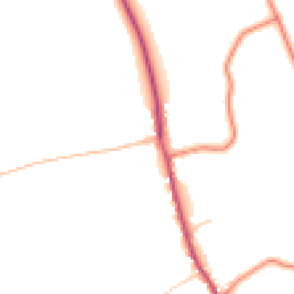 Daytime road noise heatmap for DN20 0QG