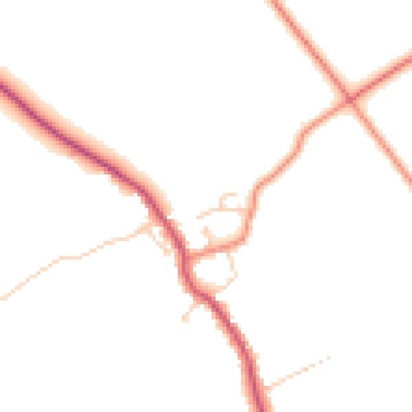 Daytime road noise heatmap for DN20 0QP