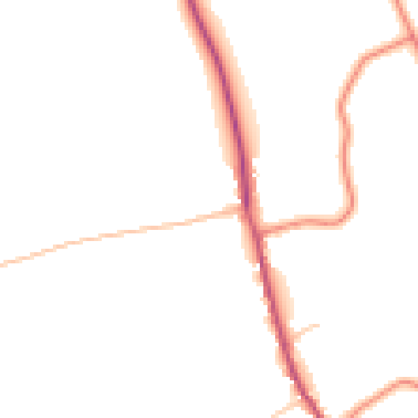 Daytime road noise heatmap for DN20 0QQ