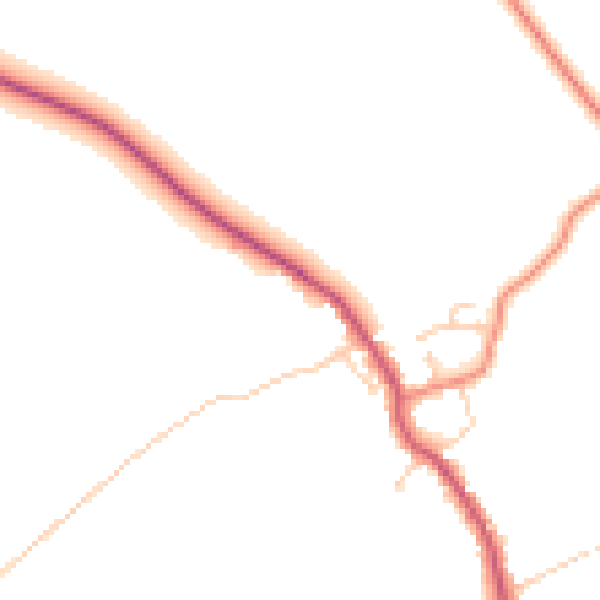 Daytime road noise heatmap for DN20 0QT