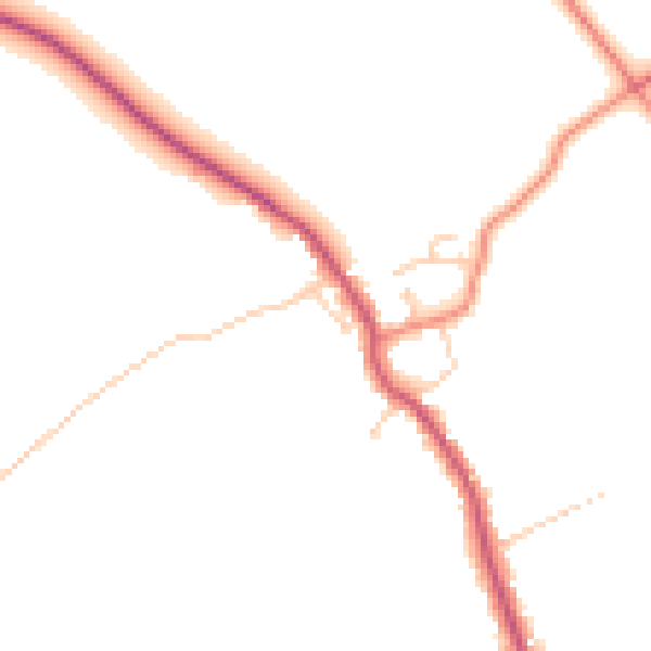Daytime road noise heatmap for DN20 0QU