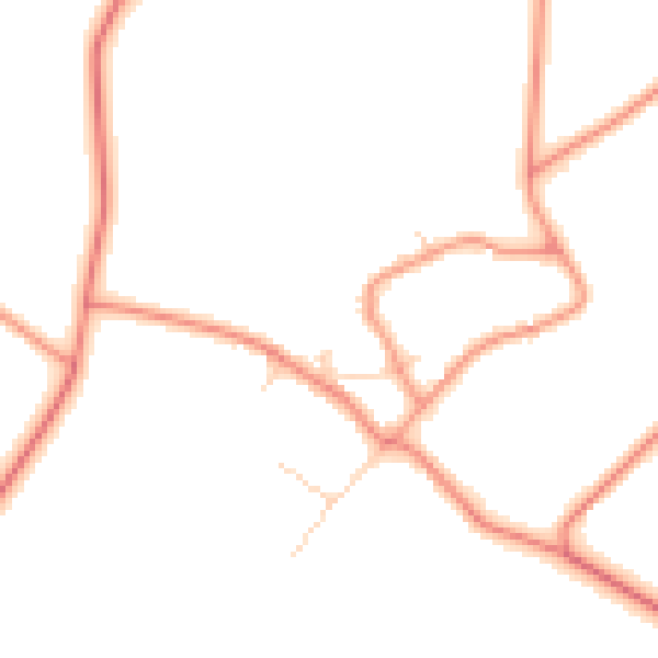 Daytime road noise heatmap for DN20 0RR