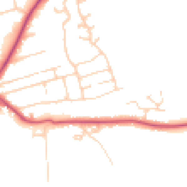 Daytime road noise heatmap for DN20 8DA