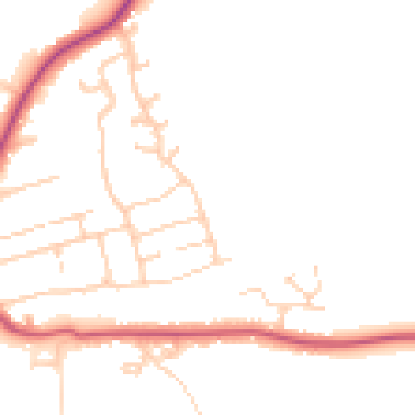 Daytime road noise heatmap for DN20 8DF