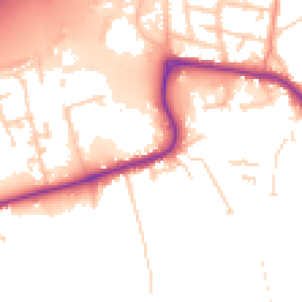 Daytime road noise heatmap for DN20 8FA