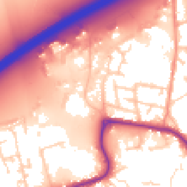 Daytime road noise heatmap for DN20 8FQ