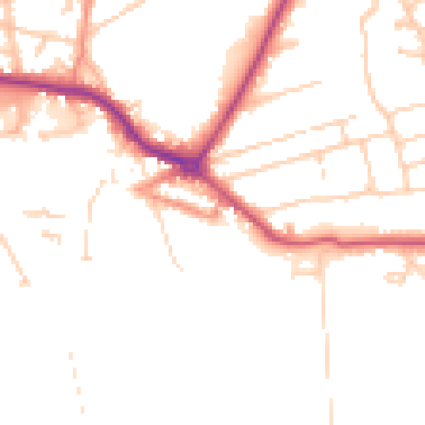 Daytime road noise heatmap for DN20 8HS