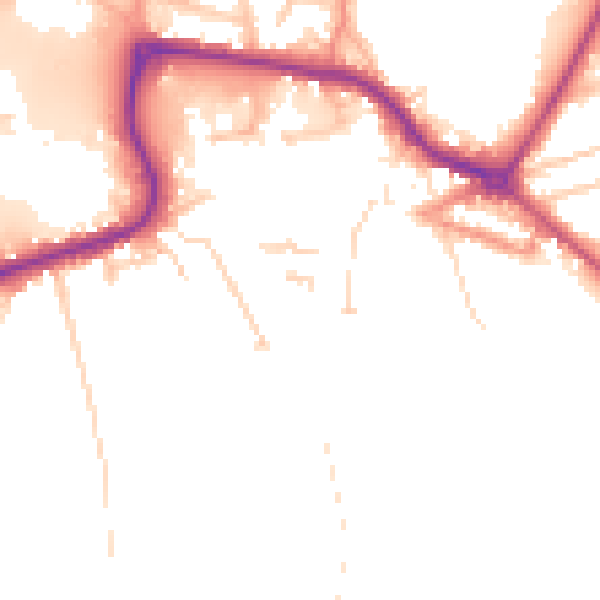 Daytime road noise heatmap for DN20 8LA