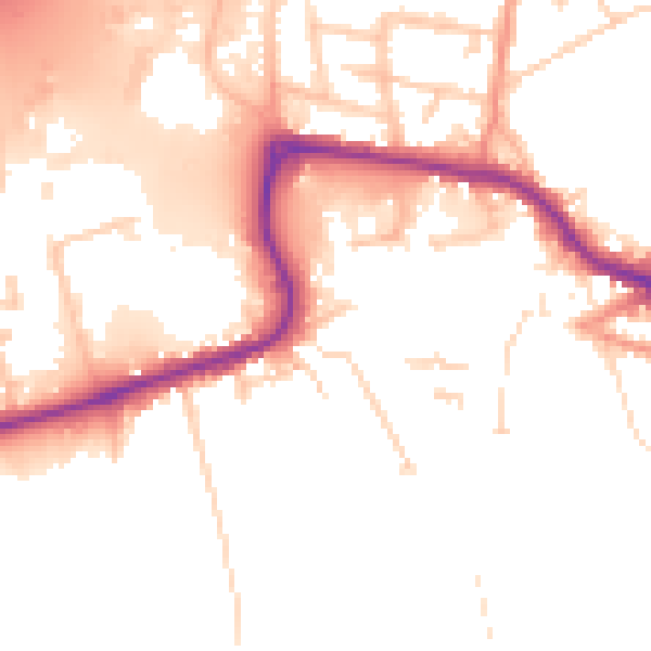 Daytime road noise heatmap for DN20 8LN