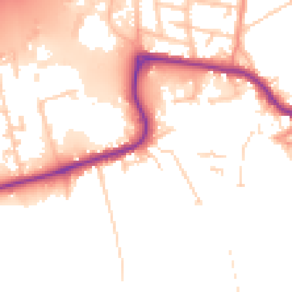 Daytime road noise heatmap for DN20 8LP