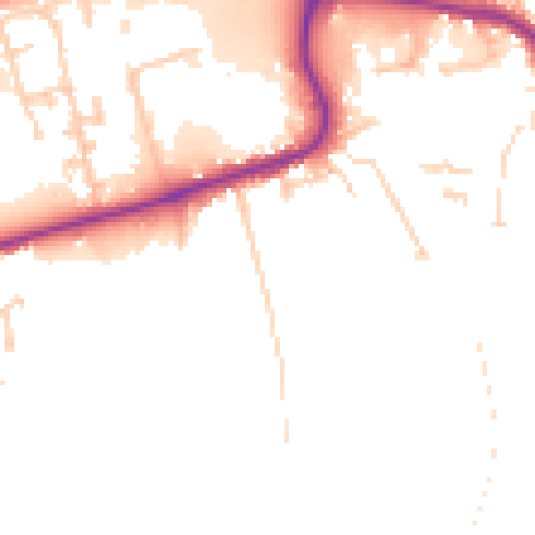 Daytime road noise heatmap for DN20 8NA