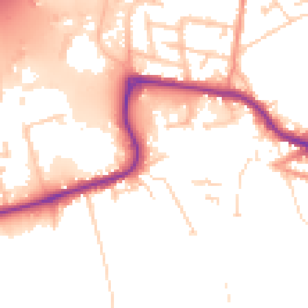 Daytime road noise heatmap for DN20 8NS