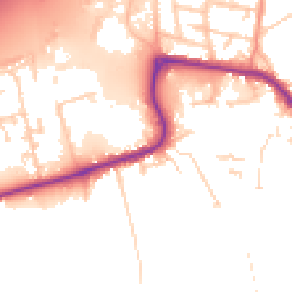 Daytime road noise heatmap for DN20 8NW