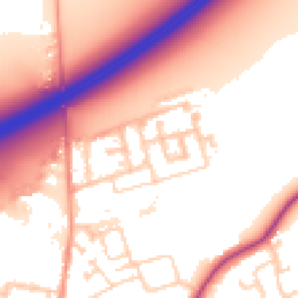 Daytime road noise heatmap for DN20 8PP