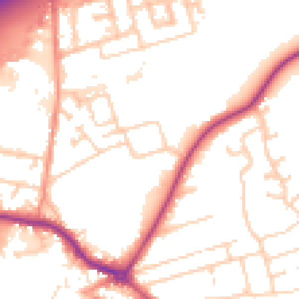 Daytime road noise heatmap for DN20 8QJ