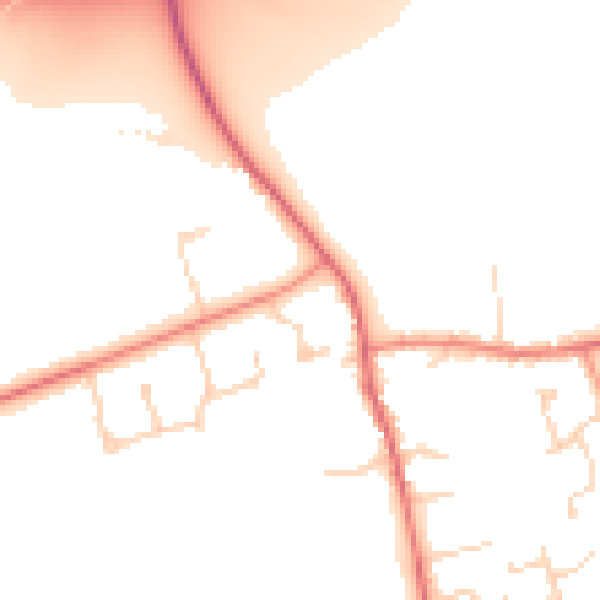 Daytime road noise heatmap for DN20 9AU