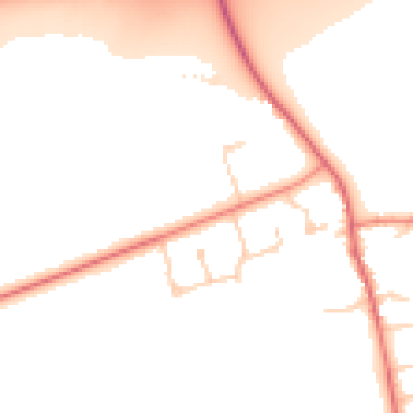 Daytime road noise heatmap for DN20 9AZ